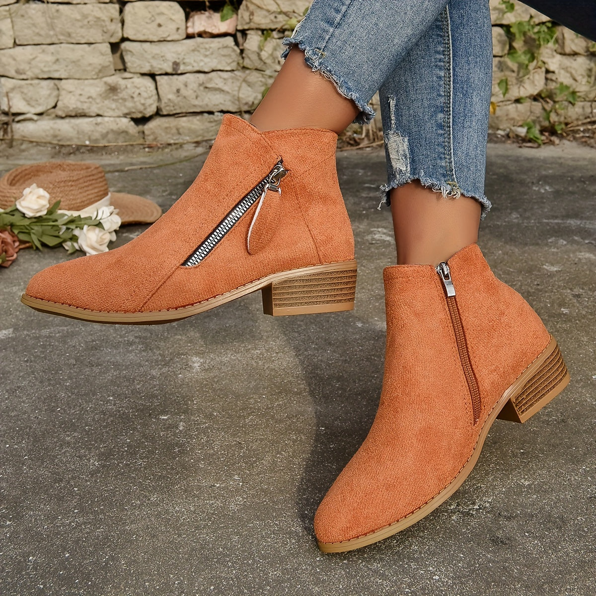 Women Arch Support Warm Suede Leather Winter Snow Ankle Boots