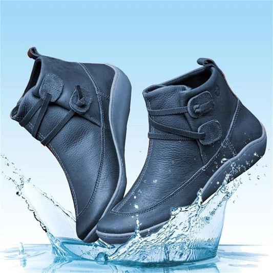 Women Snow Ankle Boots Leather Winter Shoes