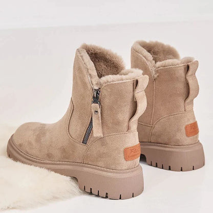 Premium Warm Fur Lining Non Slip Round Toe Snow Boots Women Warm Ankle Winter Shoes
