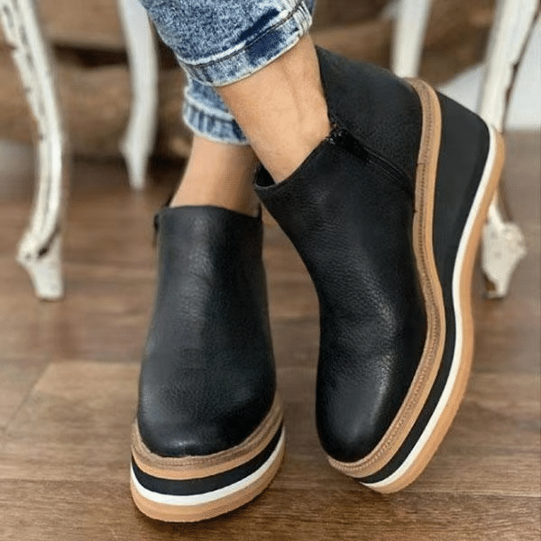 Winter Women Orthopedic Comfy Slip-on Leather Ankle Walking Slip Resistant Unique Shoes - Smiths Picks - Winter Boots & Accessories