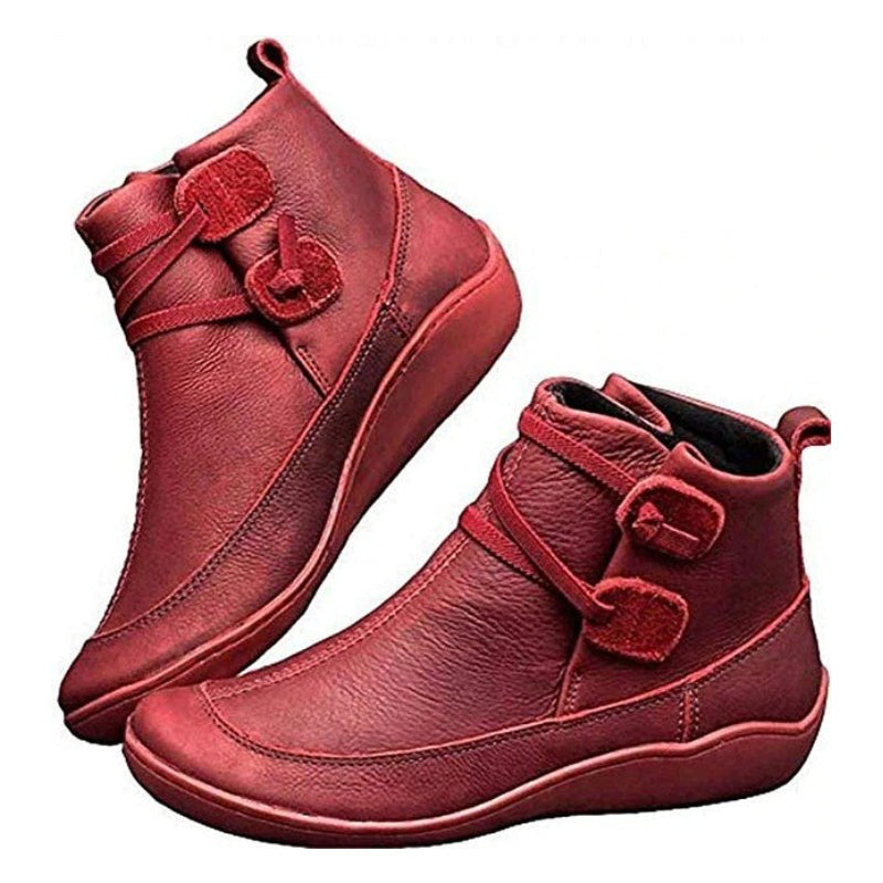 Women Snow Ankle Boots Leather Winter Shoes