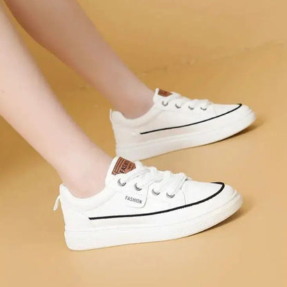 Women's Fashionable Casual Thick Bottom Breathable Leather Board Shoes