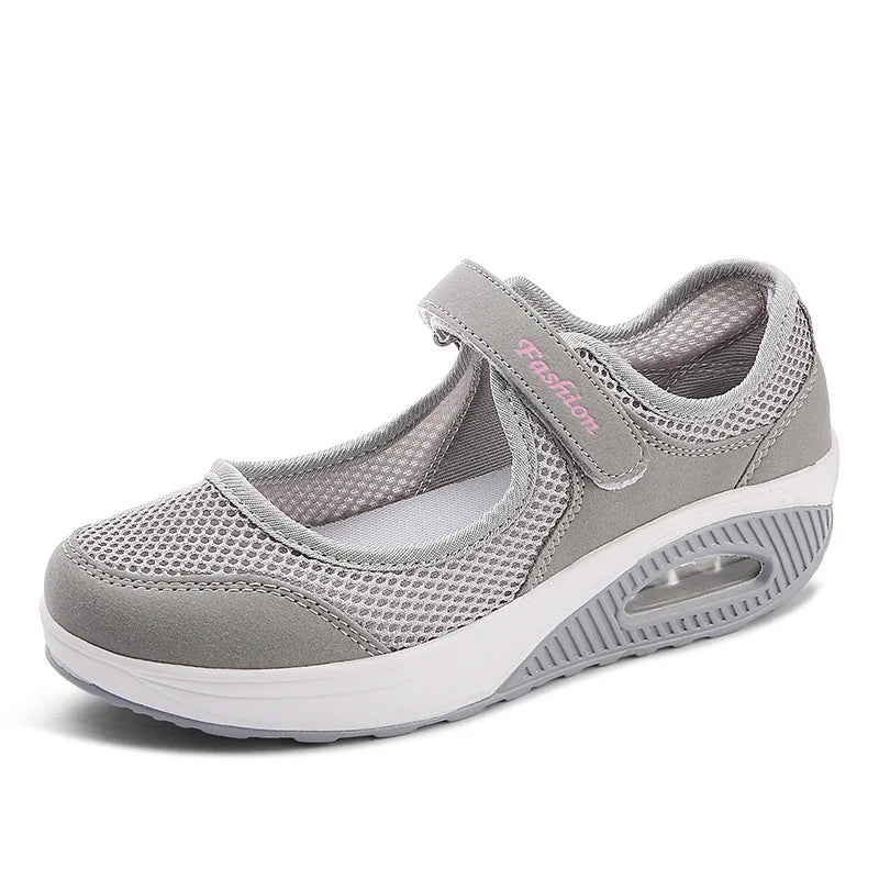 Women's Air Cushion Sneakers Breathable Mesh Wedge Heels Running Shoes