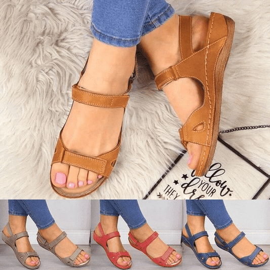 Premium Summer Walking Casual Women Shoes With Faux Leather Arch-Support Orthopedic Design - Smiths Picks - Orthopedic Shoes & Sandals