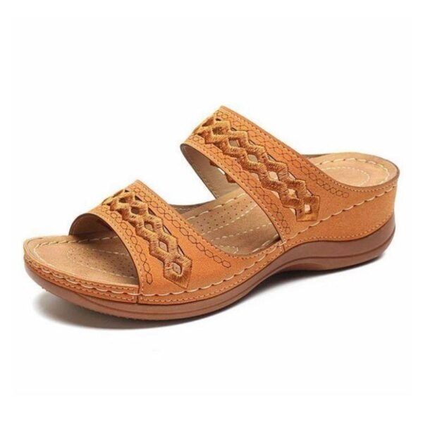 UniqComfy™ Premium Arch-Support Orthopedic Faux Leather Embroidery Women Sandals - Smiths Picks - Orthopedic Shoes & Sandals