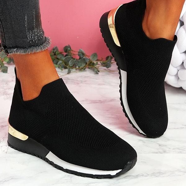 Winter Women's Athletic Flyknit Fabric Slip-On Arch Support Air Cushion Orthopedic Sneakers - Smiths Picks - Winter Boots & Accessories