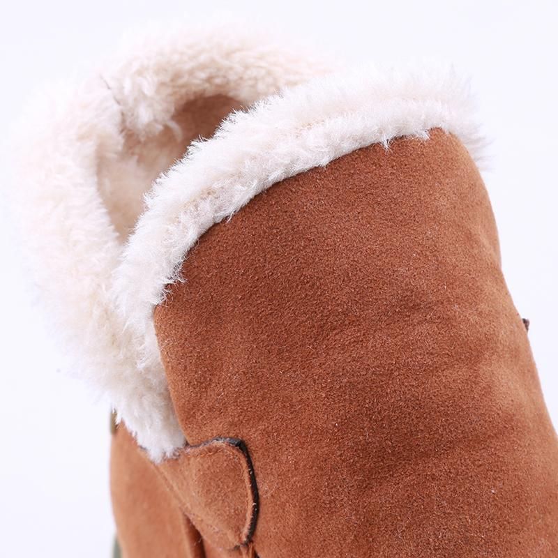 Premium Women's Suede Ankle Winter Boots Female 2023 Flat High Rise Platform Ladies Warm Fleece Slip On - Smiths Picks - Winter Boots & Accessories